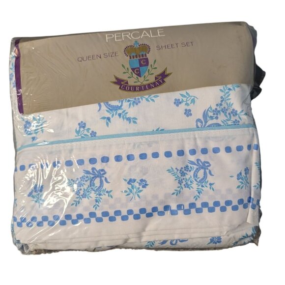 Courtney Queen 4-Piece Sheet Set Percale Cotton/Polyester Blend - Picture 1 of 11